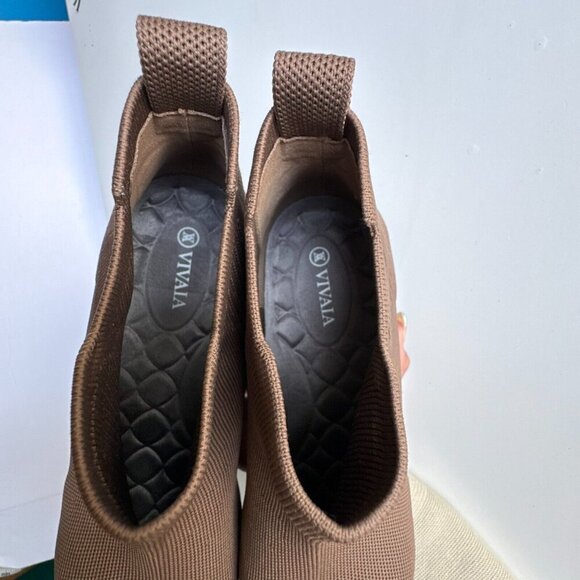 VIVAIA Square-Toe Water-Repellent Ankle Boots Size 41.5 Size 10 Ryan Pro Brown - Picture 4 of 12